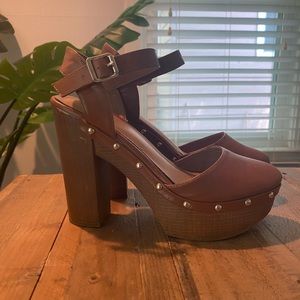 Wood platform heels